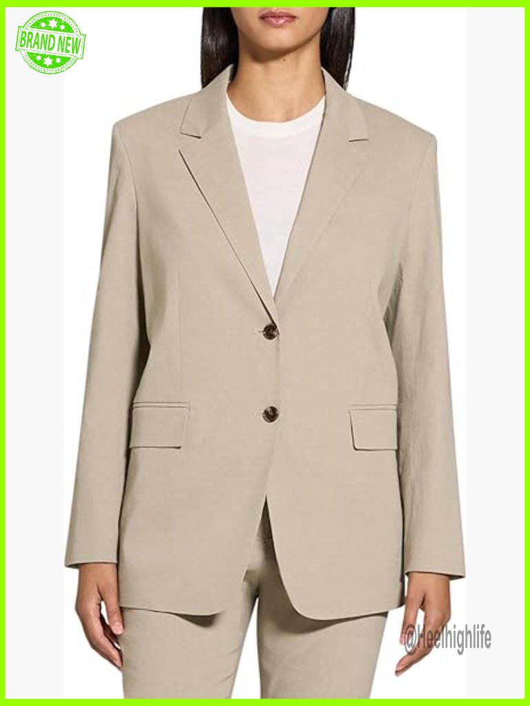 Oversized Straight Fit Blazer Linen Viscose Blend Dry Clean Only